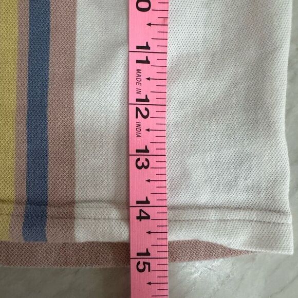 OBEY Hailey Womens Sleeveless Polo Shirt striped cropped 100% cotton size XS - Picture 8 of 8